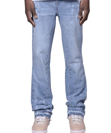 REPUTATION FLARE PAINTERS DENIM - LIGHT  STONE