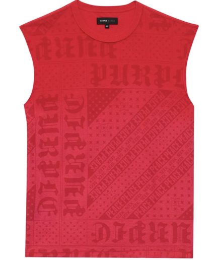 PURPLE BRAND LOGO-PRINT CREW NECK TANK TOP