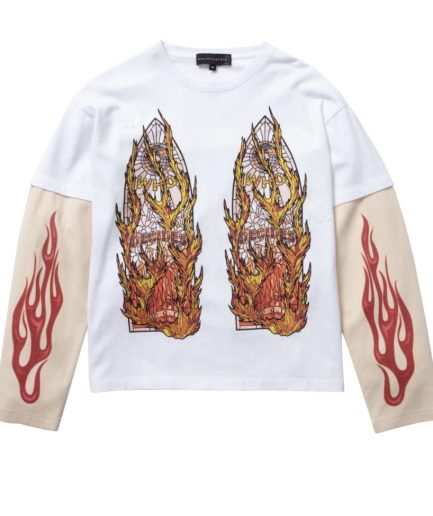 WHO DECIDES WAR FLAME GLASS DOUBLE JERSEY- WHITE